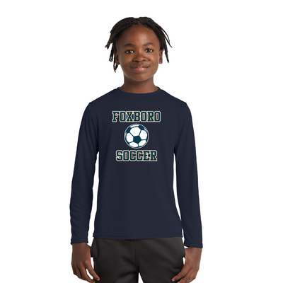 Foxboro Youth Soccer - Camiseta de manga larga de alto rendimiento para jóvenes (PC380YLS)