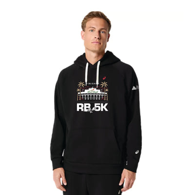 Rose Bowl 5K 2026 *FINISHER* - Sudadera con capucha unisex de forro polar ASICS, color negro (2031F470) (RB26-25)
