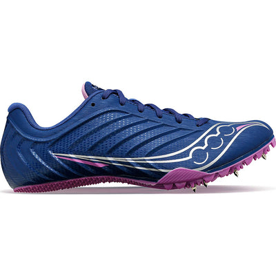 Zapatillas de atletismo con clavos Saucony Spitfire 5 para mujer, color índigo y uva (S19055-33)