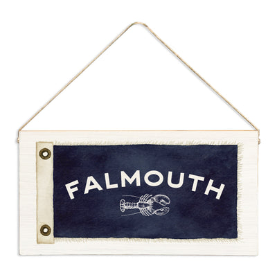 *Falmouth Lobster Vintage Flag Twine Sign
