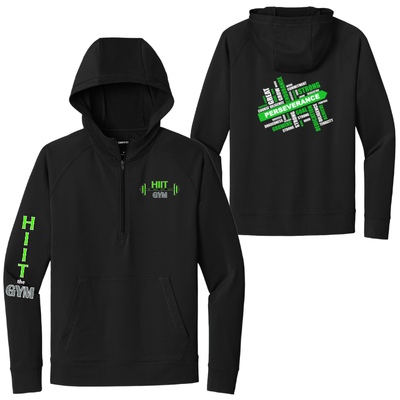HIIT The Gym - Sudadera con capucha elástica Sport-Tek® Sport-Wick® de media cremallera (ST856)