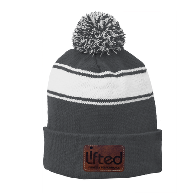 Lifted Fitness - Stripe Pom Pom Beanie (STC28)