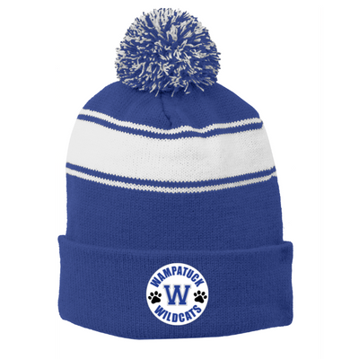 Gorro de lacrosse juvenil para niñas Walpole con pompón a rayas (STC28)