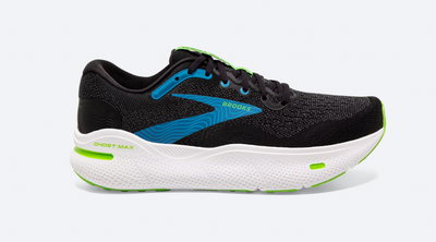 Brooks Ghost Max para hombre: negro/azul atómico/jazmín (1104061D110)