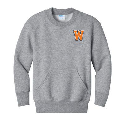 Sudadera juvenil de polar con cuello redondo y bolsillo Port & Co™ de Old Post Road - PC78YPKT