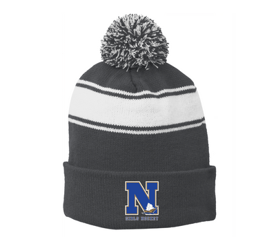 Gorro de lacrosse juvenil para niñas Walpole con pompón a rayas (STC28)
