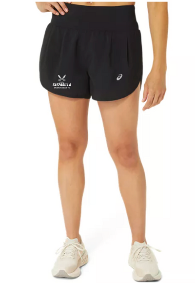 Pantalón corto de carretera de 3,5" de Asics Performance para mujer, color negro (2012C965-600)