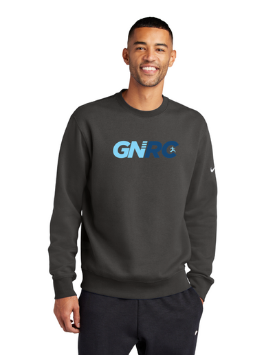 Milton Cross Country - Sudadera unisex de cuello redondo Nike Club Fleece gris (NKFD9863)