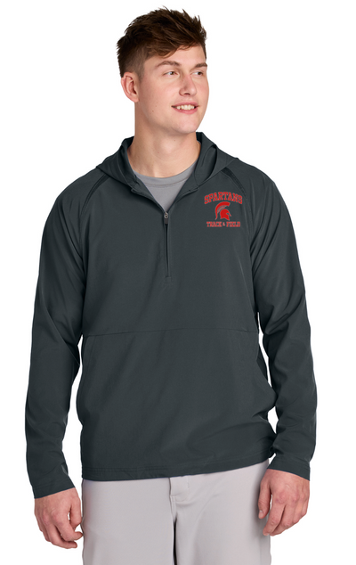 East Longmeadow Track and Field- Repeat 1/2-Zip Long Sleeve Hooded Jacket (JST488)
