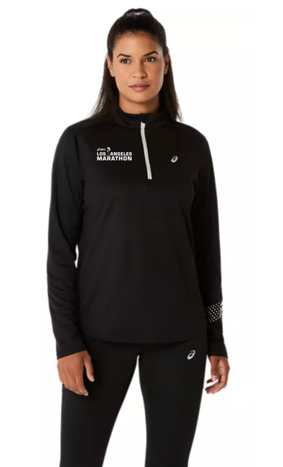 2027 ASICS Los Angeles Marathon-ASICS Women's Icon 1/2 Zip Black (2012D175) (LA27-12)
