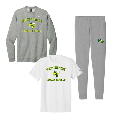 North Reading Track & Field- Team Kit - Nike (NKFD9863/Dark Grey Heather, CJ1611/Dark Grey Heather, NKDX8730/White)