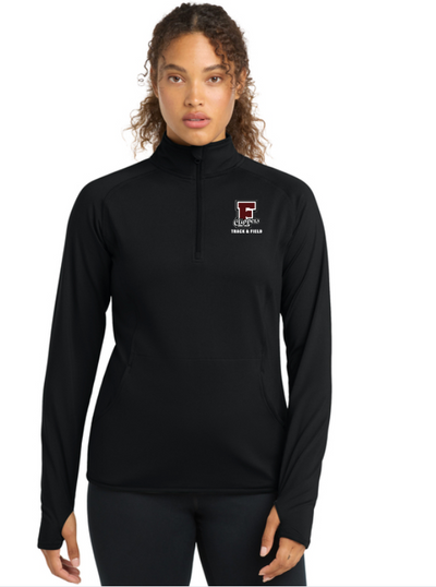 Falmouth HS Track & Field - Suéter con cremallera de 1/4 para mujer (LST850)