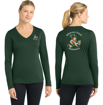 Thirsty Irish Runners - Women's Long Sleeve Performance V-Neck T-Shirt (LST353LS)