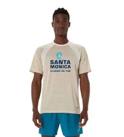 Camiseta ASICS Road SS para hombre, color crema (2011D453)