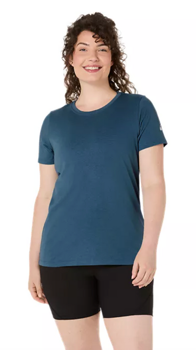 ASICS Women's Poly Cotton Short Sleeve Tee Rich Navy (2012D014)