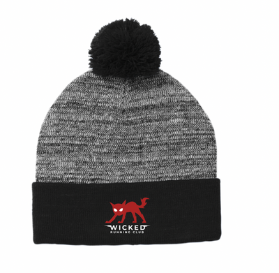 Wicked Running Club - Heather Pom Pom Beanie (STC41)