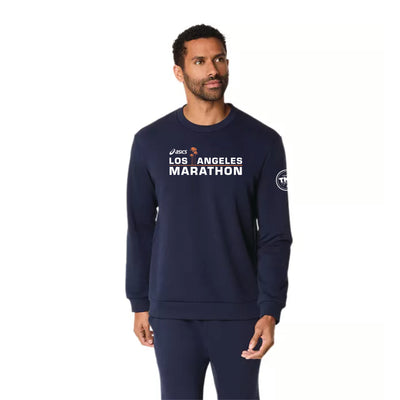 Maratón de Los Ángeles del equipo TMF/ASICS - Sudadera unisex ASICS de cuello redondo, color medianoche (2031E908) (LA26-03, TMF-06)