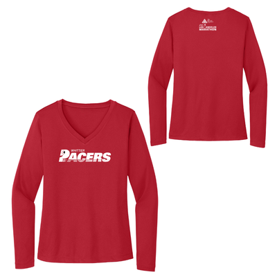 Whittier Pacers Run Club x Maratón de Los Ángeles - Camiseta deportiva de manga larga para mujer (LST353LS)