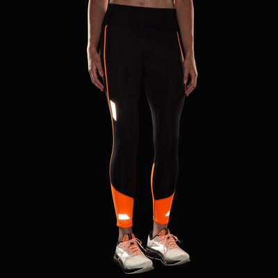 Mallas Brooks Run Visible 2.0 - Negro/Fluoro Flash - MUJER (221693)