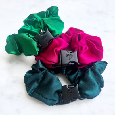 Watermelon Mix - 3-Pack Vibrant Buckle Scrunchies Bundle - No Snagging, No Tangles