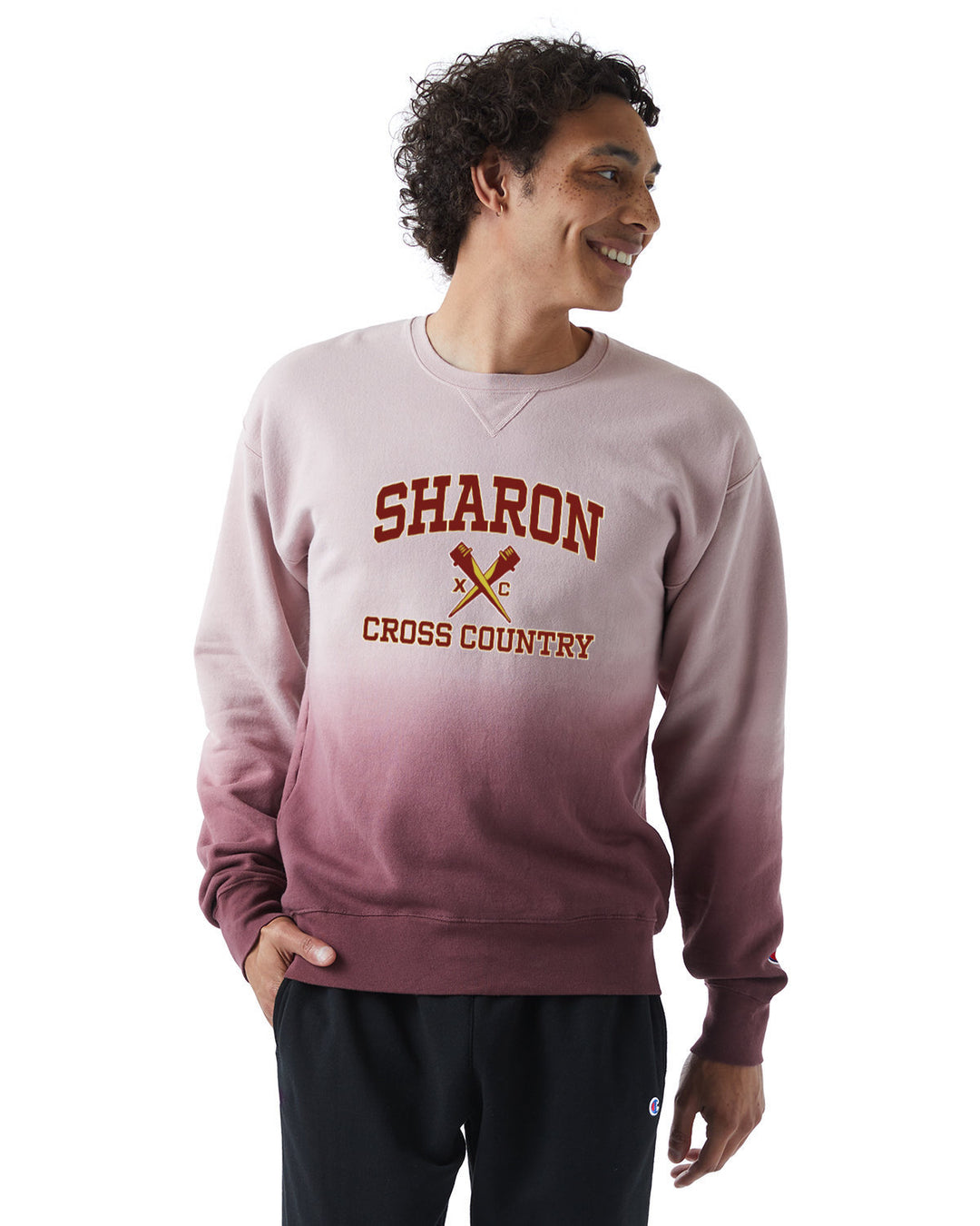 Sharon Cross Country Champion Unisex Dip Dye Crew (CD400D)