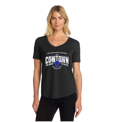 Cowtown Marathon Finisher - Women’s Stretch Jersey Relaxed Scoop (MM1017)