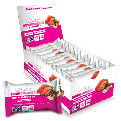 SaltStick - Barras de proteína Bonk Breaker de mantequilla de cacahuete y mermelada