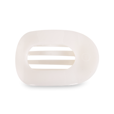TELETIES - Clip redondo plano grande de color blanco coco