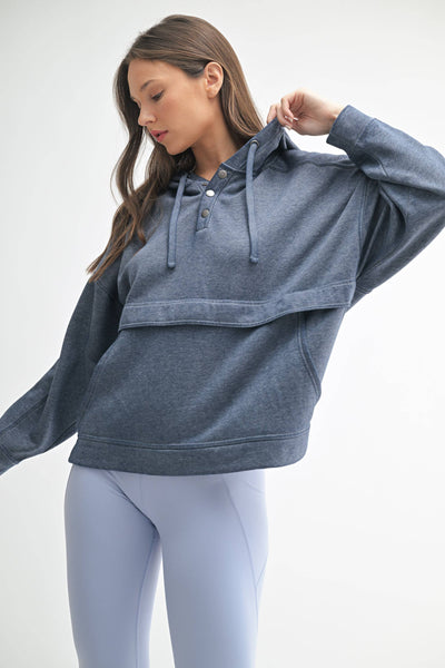 Sudadera con capucha de forro polar Mono B Drift Burnout Snap - Océano profundo - MUJER