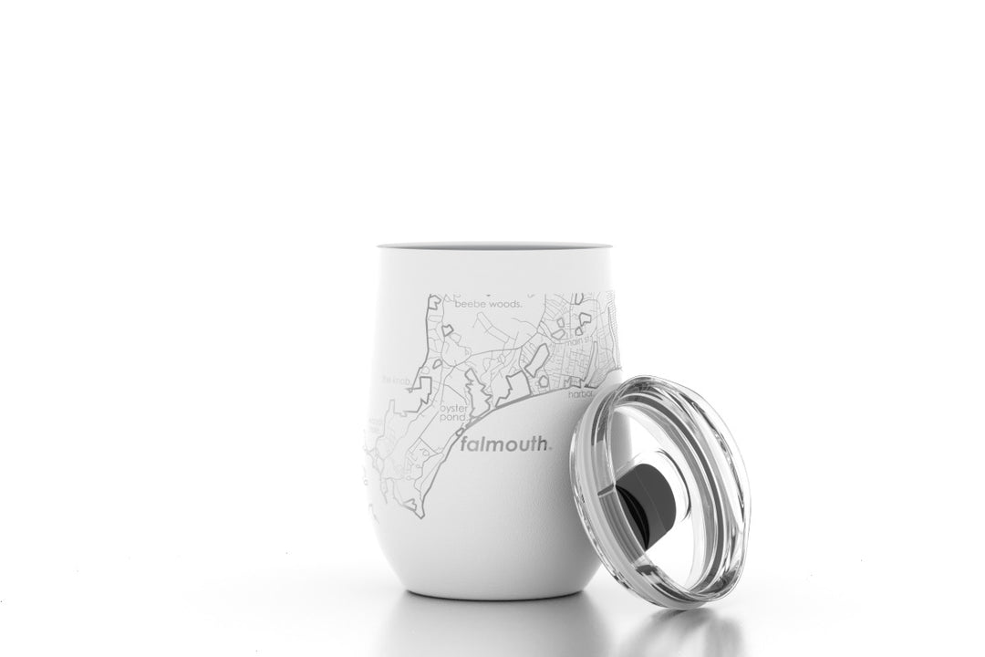 Well Told "Falmouth Map" 12 oz Insulated Wine Tumbler (50079)