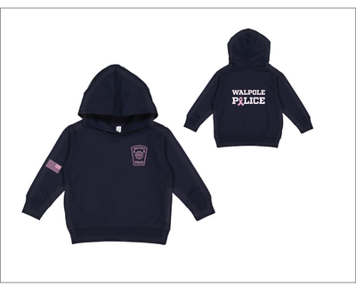 Sudadera con capucha polar para niños pequeños con concienciación sobre el cáncer de mama del Departamento de Policía de Walpole (3326)