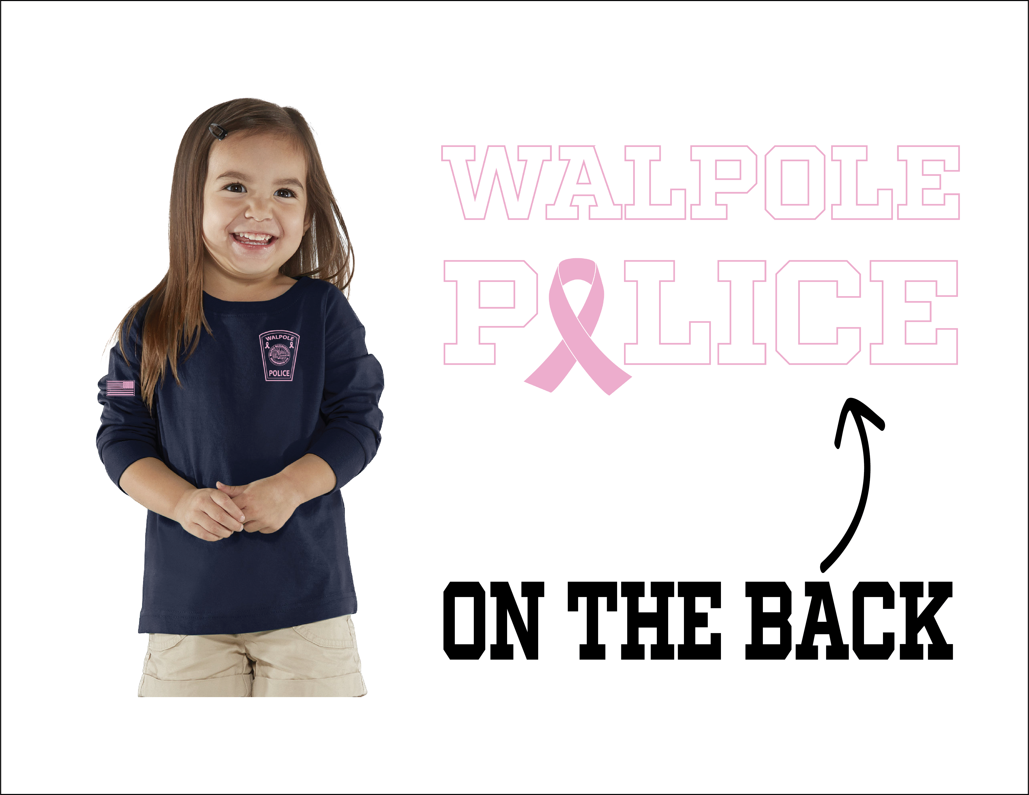Walpole PD Breast Cancer Awareness Toddler Long-Sleeve Fine Jersey T-Shirt (RS3302)