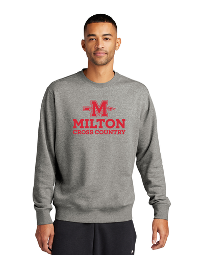 Milton Cross Country - Sudadera unisex de cuello redondo Nike Club Fleece gris (NKFD9863)