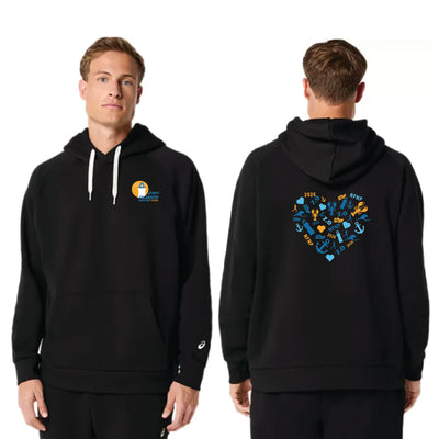 NFNP ASICS Falmouth Road Race 2026 - ASICS Unisex Fleece Relaxed Pullover Hoodie Black (2031F470)