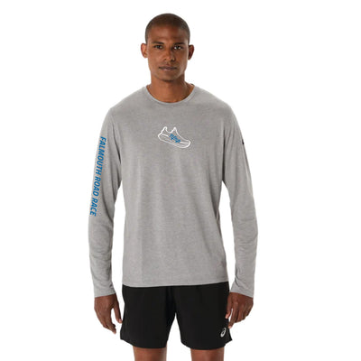 NFNP ASICS Falmouth Road Race 2026 - Camiseta ASICS PR LS Triblend para hombre (2011D378) (NFNP-06 DELANTERA, NFNP-07 MANGA)