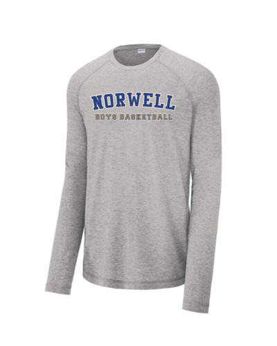 Camiseta de baloncesto Norwell para niño, manga larga, raglán, transpirable, de triple mezcla (ST400LS)