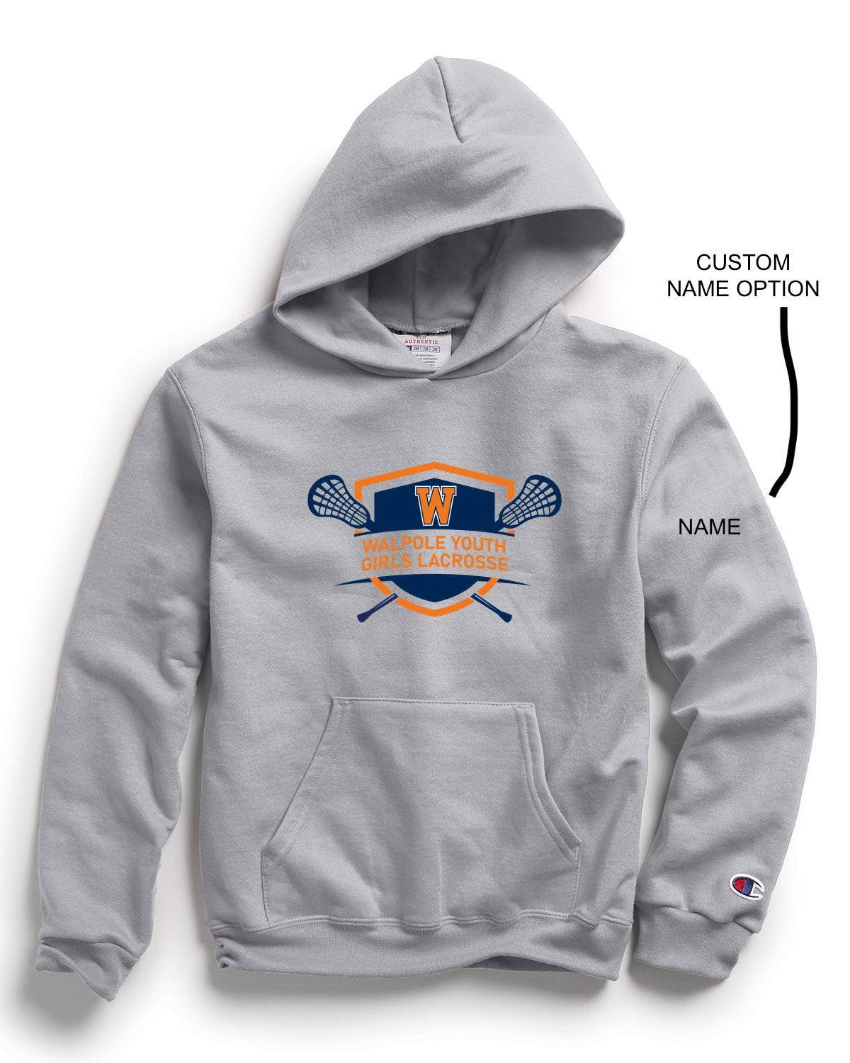 Walpole Youth Girls Lacrosse - Champion Youth Powerblend® Pullover Hooded Sweatshirt (S790)