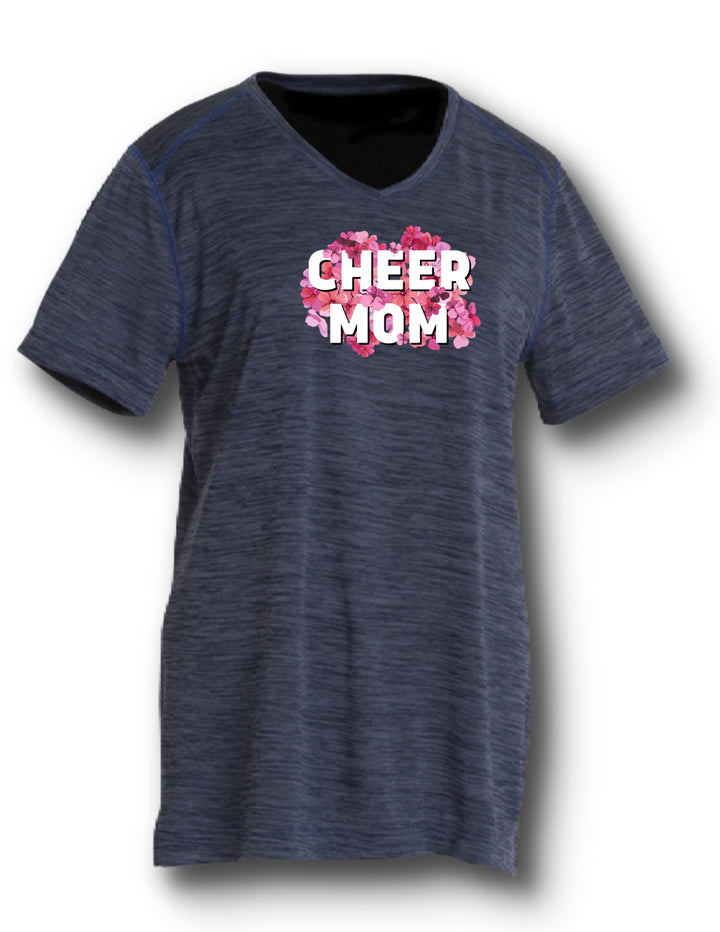 Cheer Mom Womens Space Dye Perfomance Tee (2764)