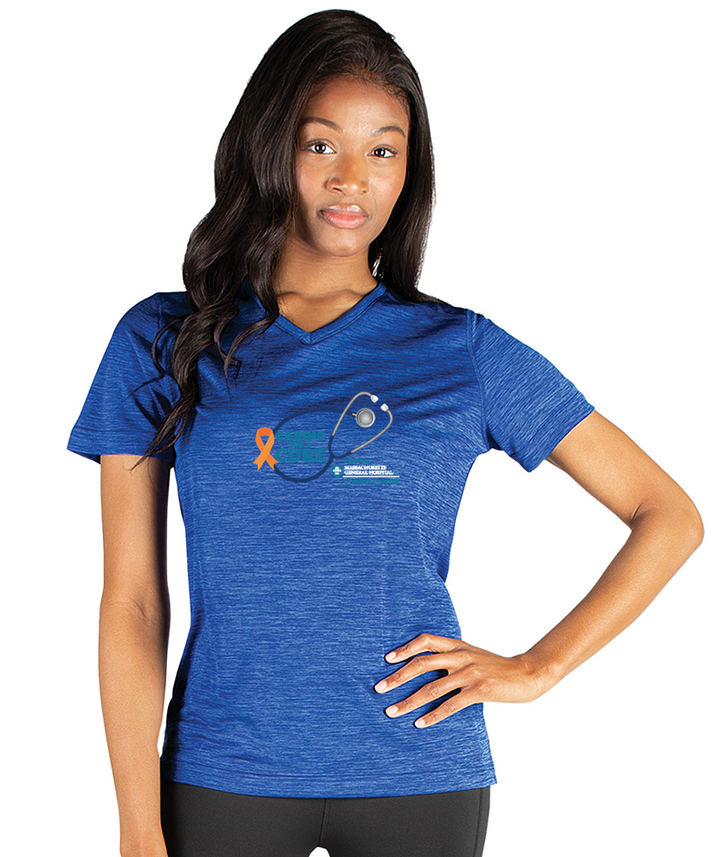 Caring for a Cure Womens Space Dye Perfomance Tee (2764)
