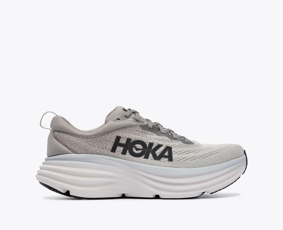 Hoka Mens Bondi 8 Wide- Sharkskin/Harbor Mist (1127953-SHMS)