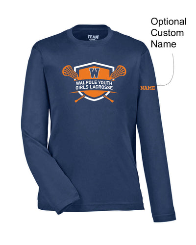 Camiseta de manga larga de rendimiento Walpole Youth Girls Lacrosse (Juvenil - PC380YLS)
