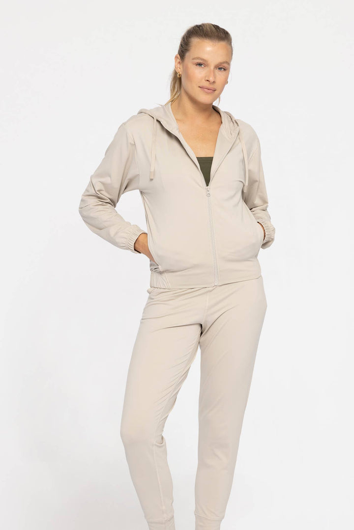 Mono B - Chaqueta con capucha y cremallera FlexComfort - Marrón - MUJER