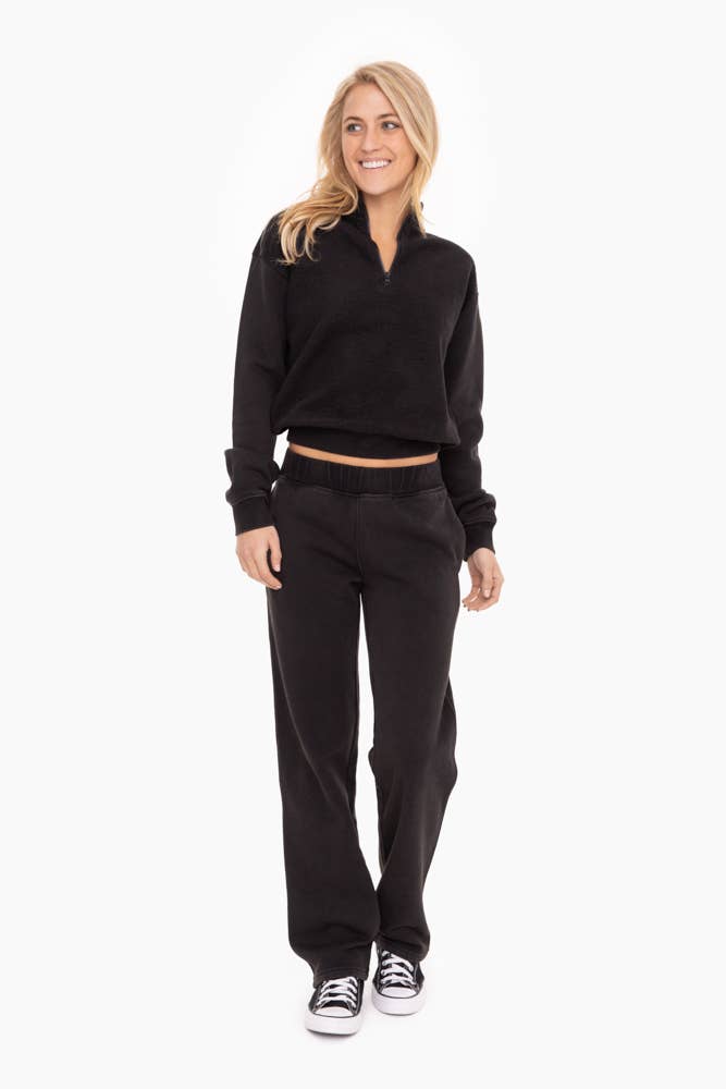 Mono B - Straight Leg Vintage Fleece Lounge Pants Women (KP12076)