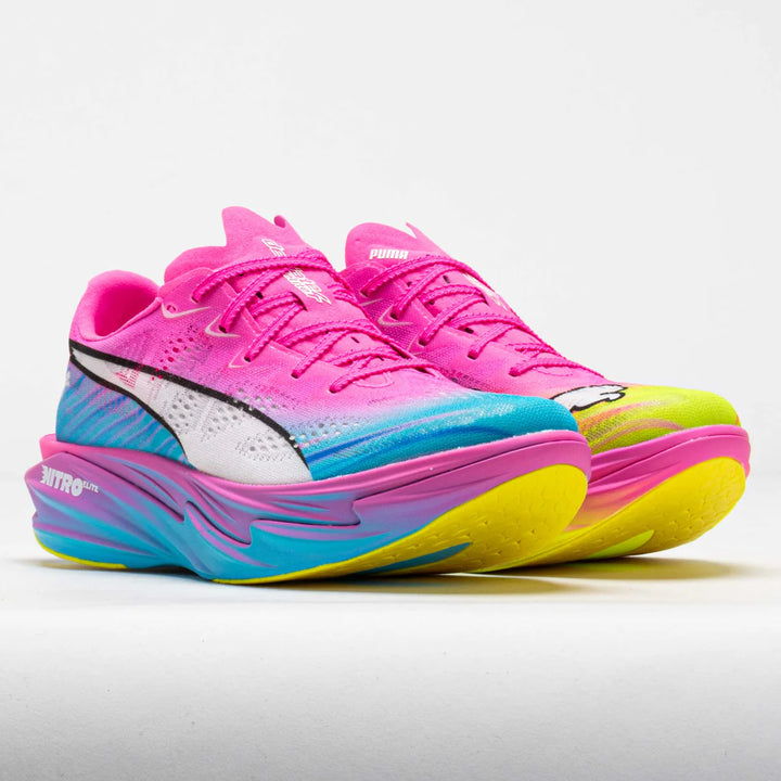 Men's Puma DEVIATE NITRO ELITE 4 ST - POISON PINK-YELLOW ALERT-BRIGHT AQUA