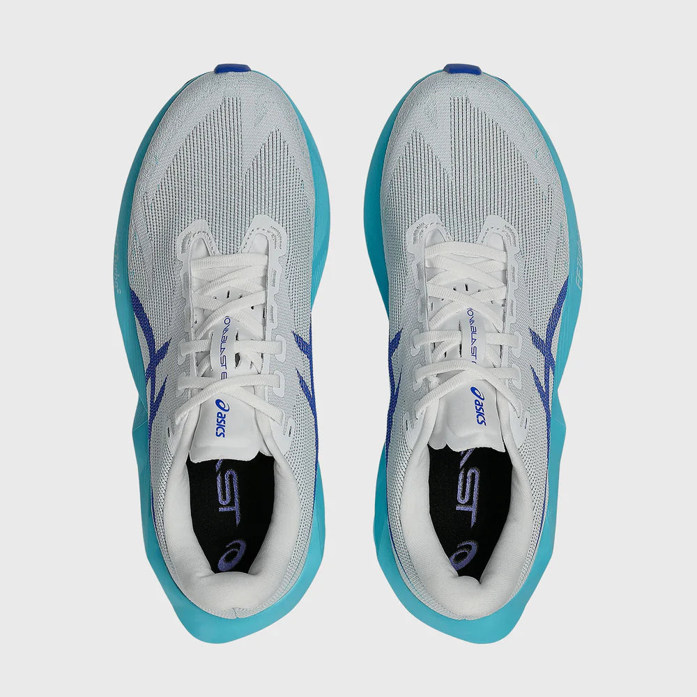 ASICS Men's NOVABLAST 6 - WHITE/ENERGY AQUA