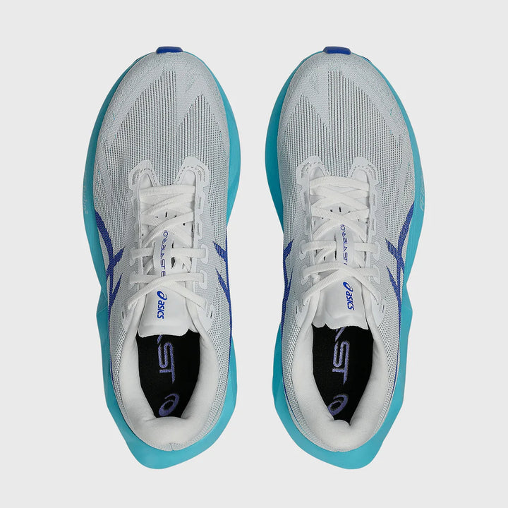 ASICS Men's NOVABLAST 6 - WHITE/ENERGY AQUA