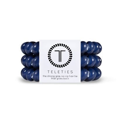 TELETIES - Espirales para el cabello | Grandes | Coleteros azul marino de Nantucket