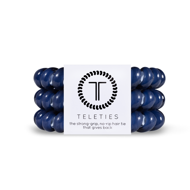 TELETIES - Spiral Hair Coils | Large | Nantucket Navy Hair Ties