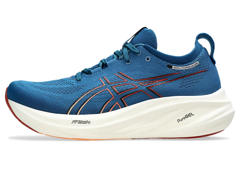 Asics Mens Gel Nimbus 26 - Rich Navy/Faded Orange (1011B794-404)