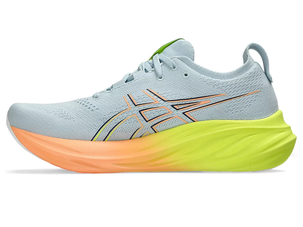 Asics Gel Nimbus 26 Paris para hombre: gris frío/amarillo de seguridad (1011B928-750)